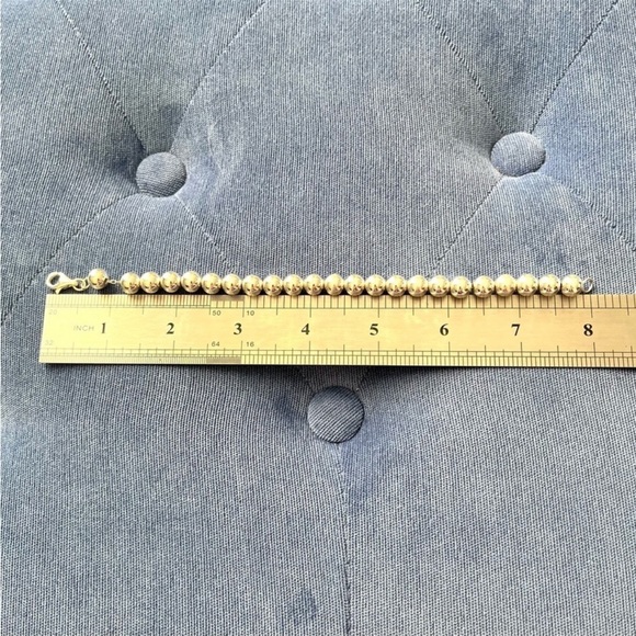 Vintage Sterling Silver Round Bead Bracelet - Picture 4 of 6